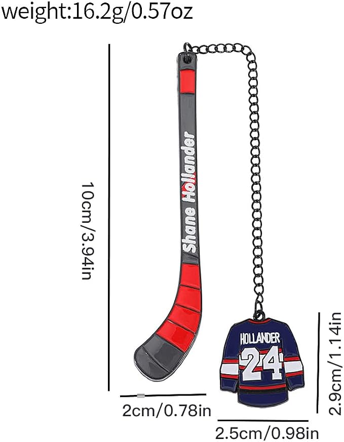 Heated Rivalry Inspired Ice Hockey Stick Bookmark, Hockey Rivals Ilya Rozanov 81 Shane Hollander 24 Metal Bookmarks Gifts Accessories for Fans Women Men Birthday Book Lovers (2pcs Ice Hockey Stick)