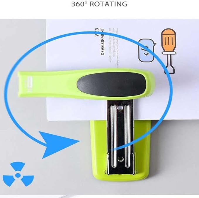 1pcs Stapler Rotated Office and School Binding Supplies User Friendly Labor-Saving Fashionable Center Joint Stapler(Black)