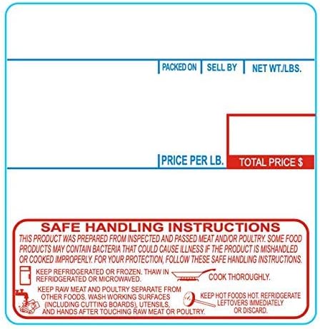 58mm x 60mm Labels for CAS Scales with SHI (8040) | 40mm Core | 500 Labels/Roll | 12 Rolls | 6,000 Labels