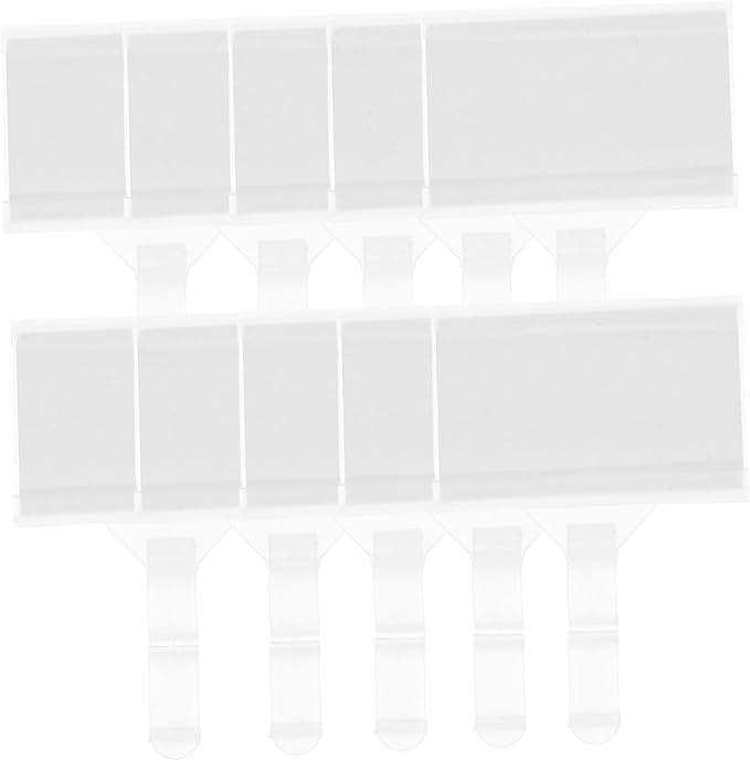 GLEAVI 60pcs Plastic Hook-style Price Tag Holders for Retail Shelving Easy to Install Label Holders for Supermarkets and Stores and Versatile Card Displays