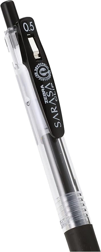 Zebra Sarasa Clip Pen 0.5 mm, Black (JJ15-BK)