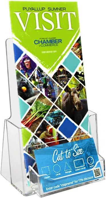 SOURCEONE.ORG (24 Pack) Tri-fold Brochure Holder with Business Card Holder