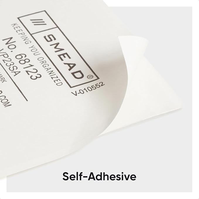 Smead Self-Adhesive Poly Pocket, Business Card Document Size, Clear Pockets, Storage Labels, 100 per Box, 4-1/16" x 3" (68123)