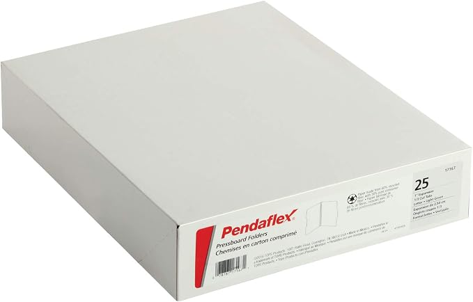 Pendaflex 17167 Pressboard Expanding File Folders, 1/3 Cut Top Tab, Letter, Green (Box of 25) (Pack of 4)