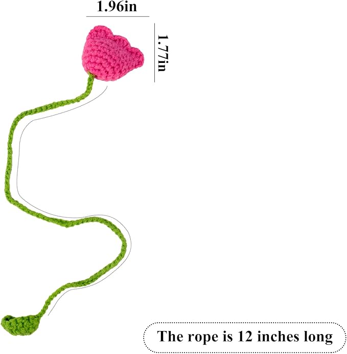 Crochet Bookmarks for Women Girls Kids Knitted Tulip Flower Book Mark for Book Lovers Coworker Bookish Birthday Graduation Gift for Her Him Unique Page Bookmark for Readers Christmas Gifts