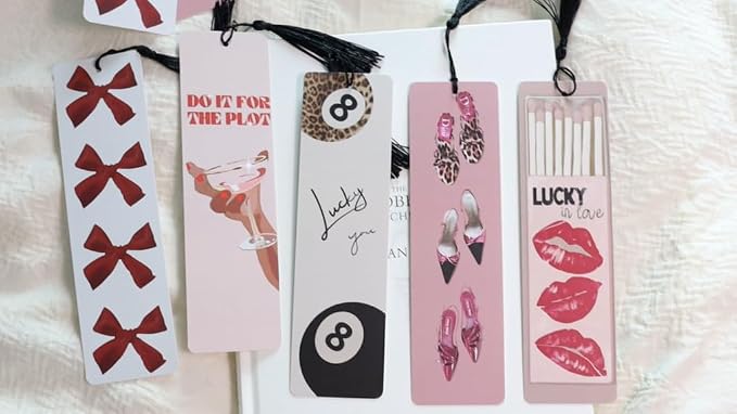 10 PCS Bow Bookmarks, Funny Bookmarks for Women, Romance Booklover Gifts, Cute Gifts for Romance Reader Friends Girls