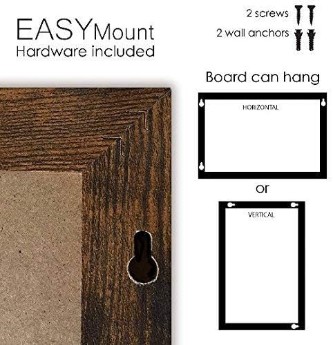 Loddie Doddie Wood Chalkboard Calendar - 18 in x 22 in, Rustic Frame, Mounting Hardware - Magnetic Chalkboard for Wall - Menu Board for Kitchen - Hanging Chalk Board Sign
