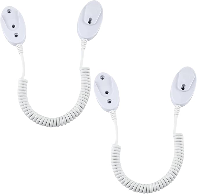 Magnetic Remote Leash Control Holder with Security Cable, Retractable Tidy Anti-lost Rope Organizer Easy Installation Stable Suitable for Projector TV Fan and Air Conditioner Remotes (2Pcs White, S)