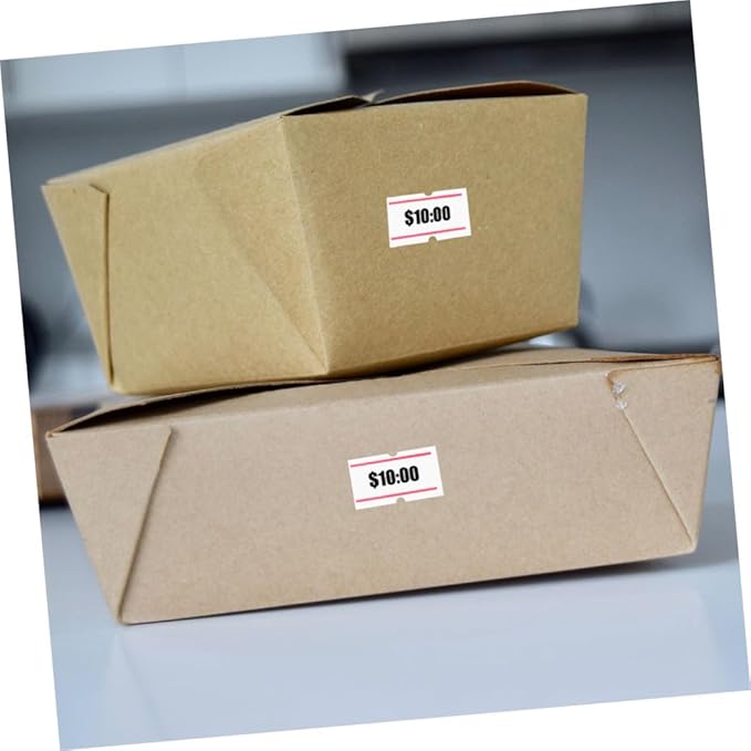 10 Rolls Prices Machine Labels Paper, White Pricemarker Label Stickers Sticky Prices Tag White Pricegun Labels Writable Prices Tags of Prices Tag Machines