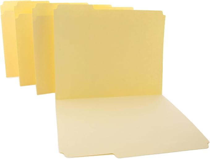 BAZIC Products Manila File Folders, 1/3-Cut Letter Size with Left, Right, and Center Tab Positions, Ideal for Organizing and Filing Documents, 12/Pack, 1-Pack