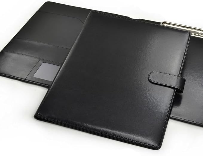 Padfolio Clipboard Folder, A4 Size PU Leather Portfolio Organizer with Cover for A4 Letter Size Notepad, Resume, Writing Pad