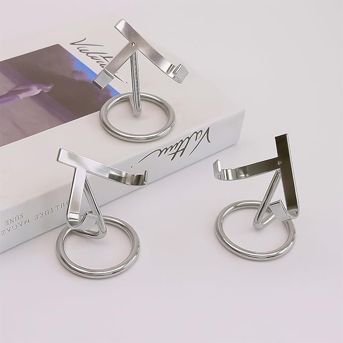 Metal Business Card Holder | Standing Business Card Stand & Business Card Holder Tabletop | Silver Desktop Card Organizer for Business Cards | Office Desk Stand Accessory for Cards