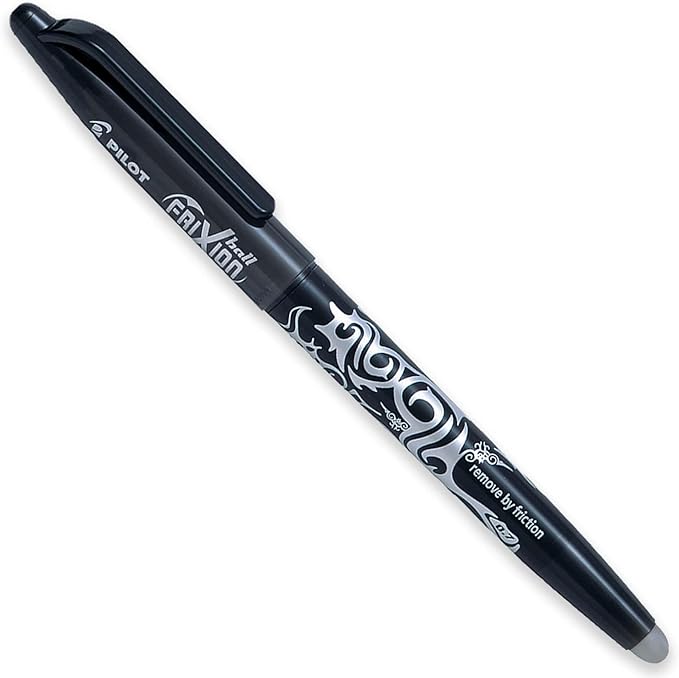Pilot Frixion FR7 Heat/Friction Erasable Rollerball Pen 0.7mm Medium Nib Black/Blue/Red (Pack of 3)