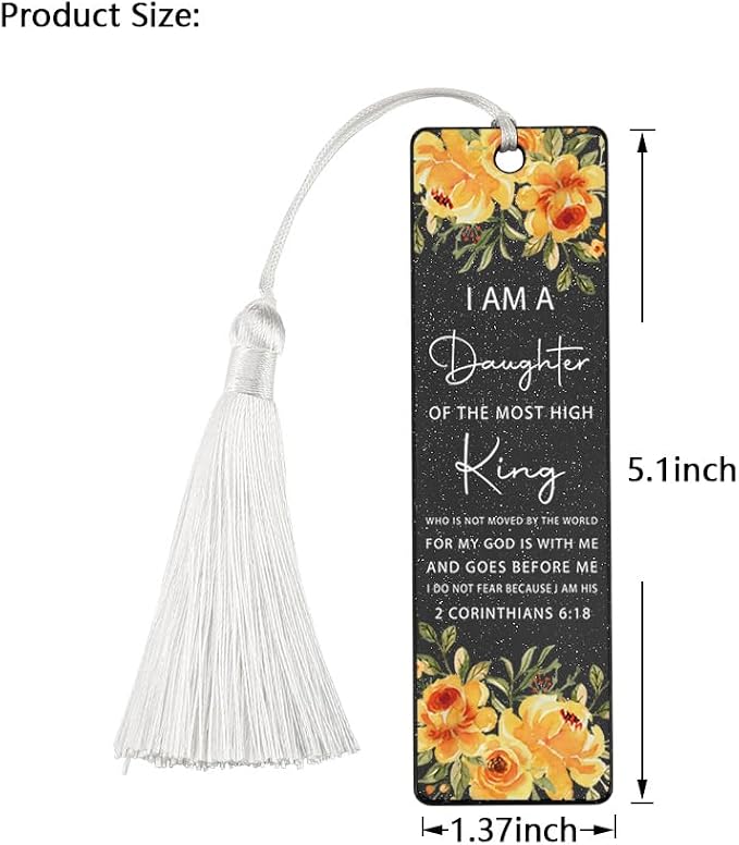 Christian Affirmation Bookmark, Inspirational Gift for Believers, Uplifting Present for Spiritual Readers, Faith - Based Reading Gift, Unique Floral & Scripture Design Bookmark, WCB44