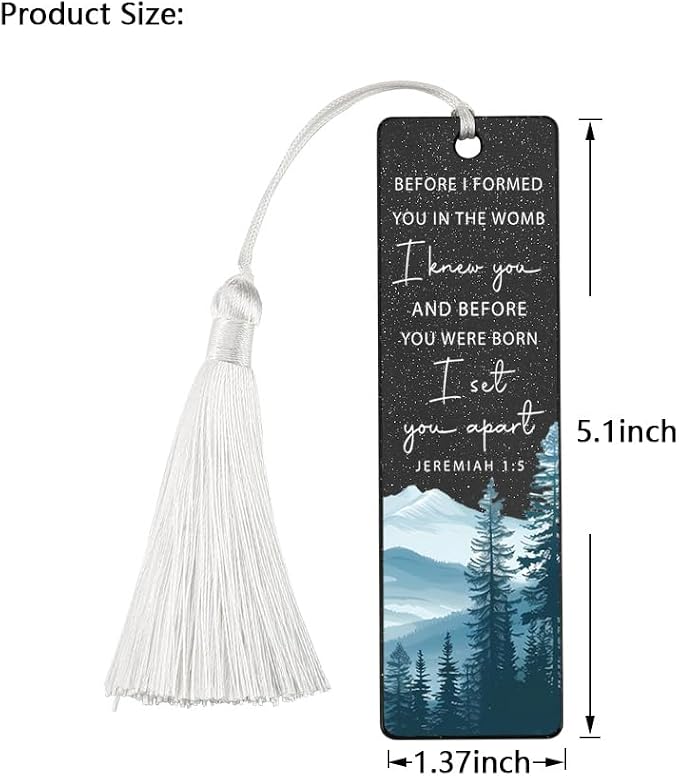 Christian Affirmation Bookmark, Meaningful Gift for Believers, Soul - Stirring Present for Spiritual Readers, Believer Appreciation Gift, Unique Mountain Forest & Scripture Design Bookmark, WCB35