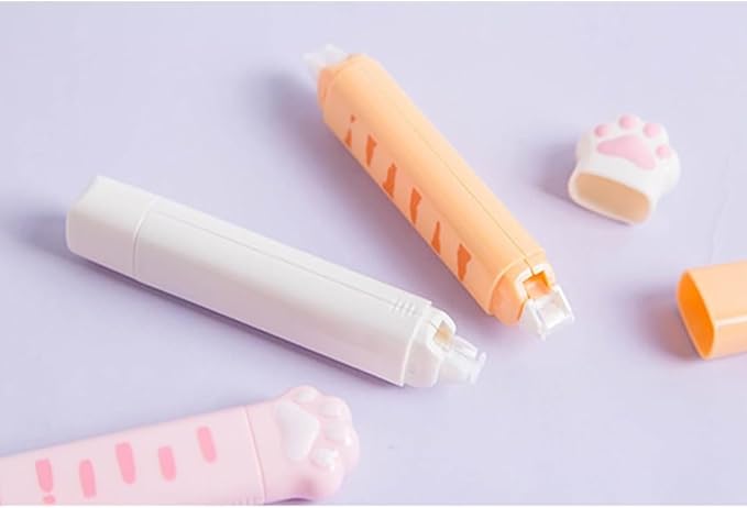 BetterJonny 3 Pcs Cute 2 In 1 Correction Tape and Glue Set, Double Sided Tape Roller, Kawaii Aesthetic Cat Office Supplies School Home Stationery