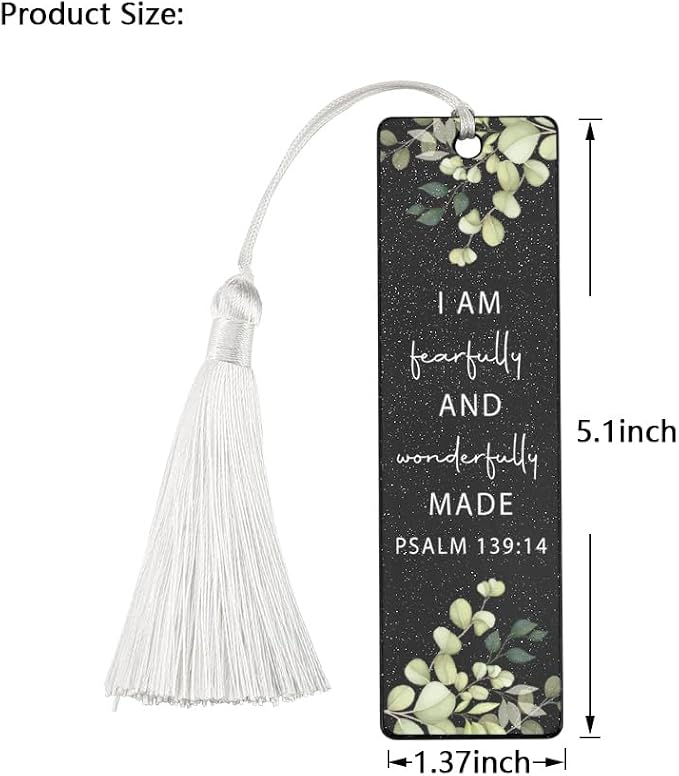 Christian Self - Worth Bookmark, Encouraging Gift for Believers, Empowering Present for Spiritual Readers, Faith - Based Reading Gift, Unique Floral & Scripture Design Bookmark, WCB38