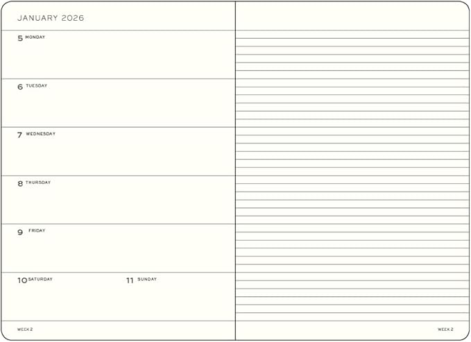 LEUCHTTURM1917 - Weekly Planner & Notebook 2026, Softcover, Paperback (B6+), Ruled, Dusty Rose (Jan 1 - Dec 31, 2026)