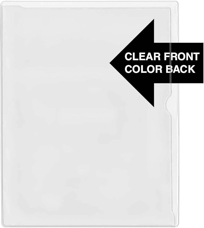 StoreSMART - Paperwork Organizers - 50-Pack - White Plastic Back, Clear Plastic Front - Heavy Duty - PF8511PQW-50