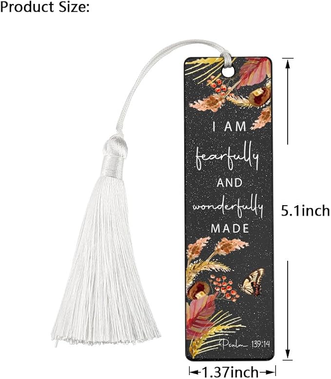 Christian Self - Worth Bookmark, Encouraging Gift for Believers, Empowering Gift for Spiritual Readers, Spiritual Bookish Present, Unique Floral & Scripture Design Bookmark, WCB57