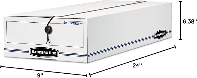 Bankers Box LIBERTY Check and Form Boxes, Standard Set-Up, String and Button, 5 3/4 x 9 x 23 1/4 Inches, Case of 12 (00006)
