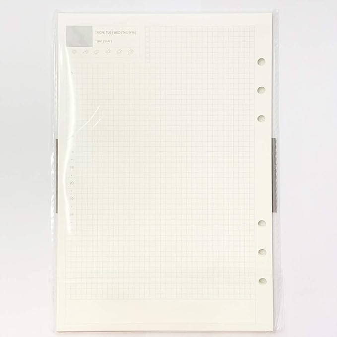 Harphia A5 Daily Planner Refills, 6 Ring Binder Inserts Inner Page, Diary Refills for A5 Spiral Notebook, for Filofax Gucci LV Agenda Planner Binder(5.59 x 8.27'',Daily)