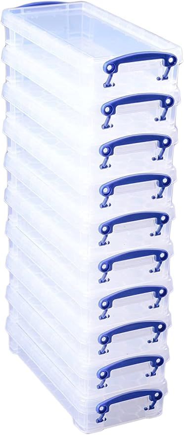 Really Useful Plastic Storage Box 0.55 Litre Clear (Pack of 10)
