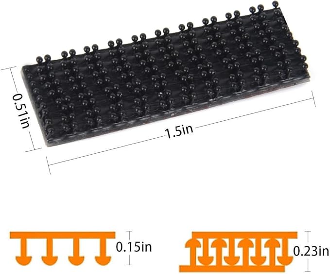 EZ Pass/IPass/IZoom/SunPass Mounting Strips 4 Pcs (2 Sets), Peel and Stick Adhesive Strips Dual Lock Tape (4, Black)