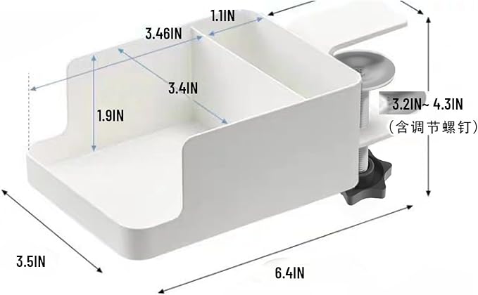 Black Desk Cup Holder, Clamp on Under Desks for Cups Holder, Desktop Storage for Phone, Anti-Spill Cup Holder for Desk Edge,Desktop Cup Clamp, 1Pack