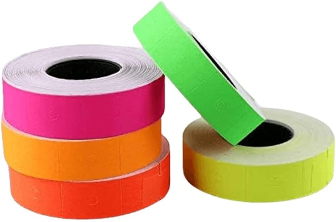 MX-6600 Price Gun Labels, 2 Line Pricemarker Labels Paper for Price and Date Guns, Suitable for MX-6600, MX-6602, G6000, YH-689, 5000pcs-10 Roll (Without Gun) Red