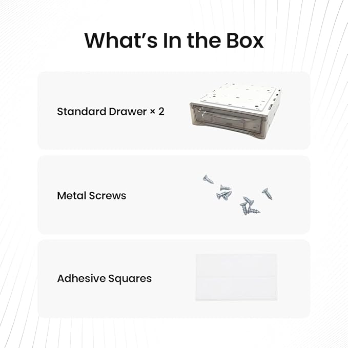 Under Desk Drawer 2-pack from 2B Neat - Self Adhesive Hidden Drawers - Heavy Duty Plastic - Easy Installation - Under Shelf Organizer for Office and Schools Supplies