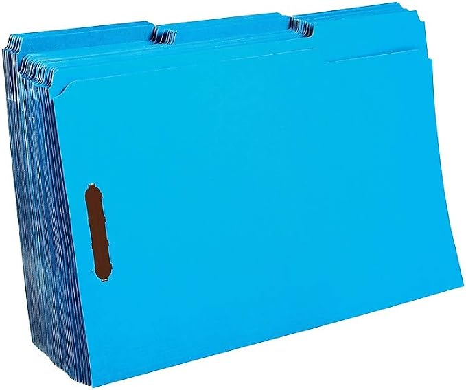 Staples Reinforced Classification Folder, Legal Size, 2″ Expansion, Dark Blue Pressboard, Durable Construction, 50/Box