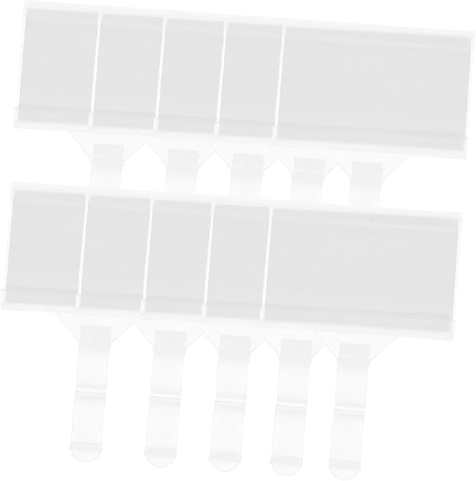 GLEAVI 80pcs Hanging Shelf Label Holders Plastic Tags for Supermarket Pricing Display Easy to Install Compatible Labels