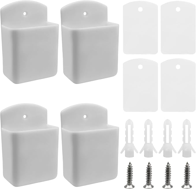 4pcs Remote Control Holder Wall Mount, Self Adhesive Pen Holder Storage Accessories for Home Office School/Home Users Office Workers (Wihite)
