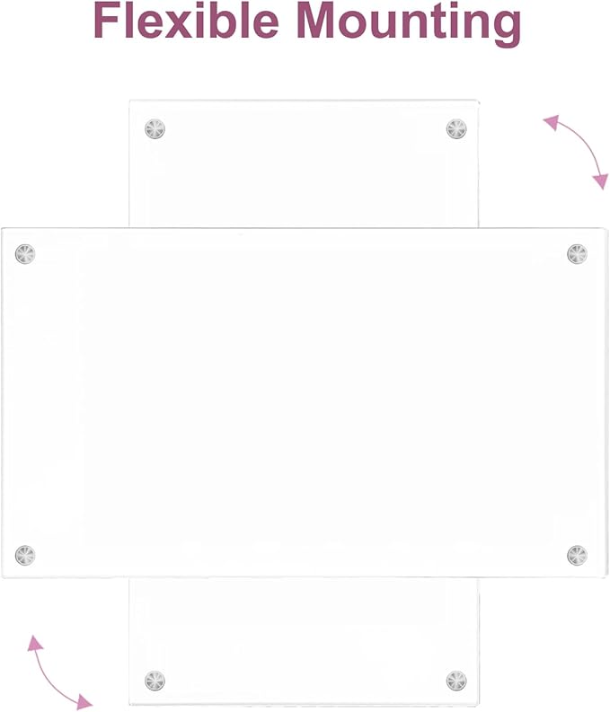 TORASO Glass Dry Erase Board for Wall, Glass Dry Erase Board WhiteBoard, 13.6" x 8.3" A4 Size, Hang Papers for Home, Office, School (BB-WH-A4)
