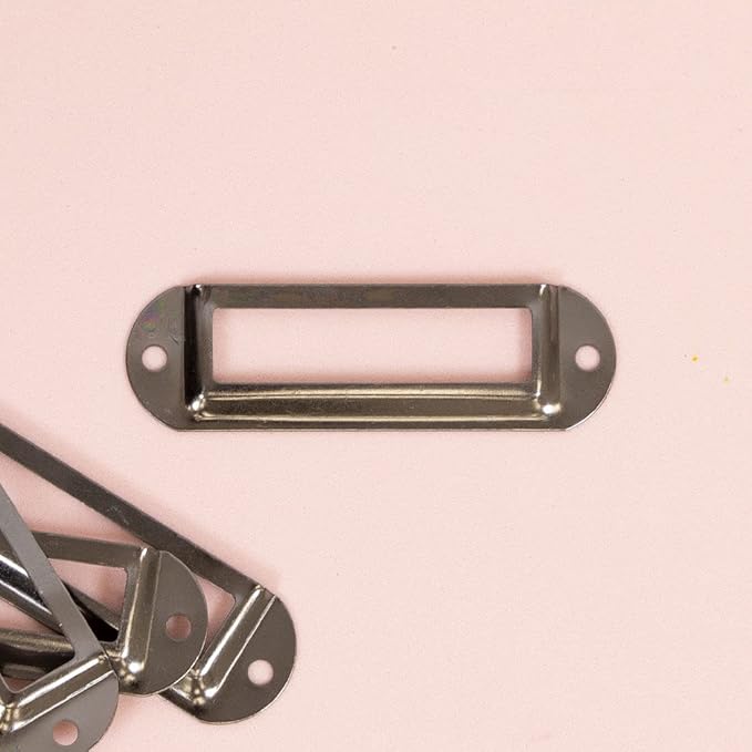 Craftelier - Set of 4 Basic Metal Label Holders for Decorating Your Scrapbooking Projects and Labeling Albums, Planners, Notebooks or Organizing Boxes - Size 7 x 2 cm - Black Color
