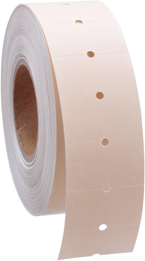 Buff Brown Labels with No Tamper Slits to fit Motex® MX5500 Price Guns 16 Pack (Free Ink roll Included)