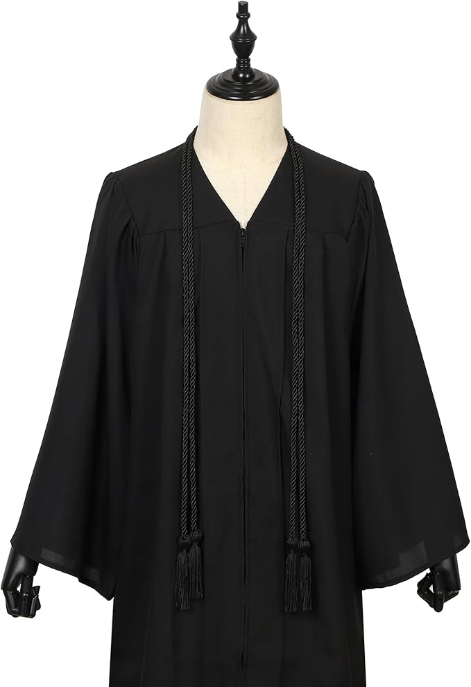 Graduation Double Honor Cords with Tassels Braided Academic Ropes for High School College Ceremony 68 Inch (Black)