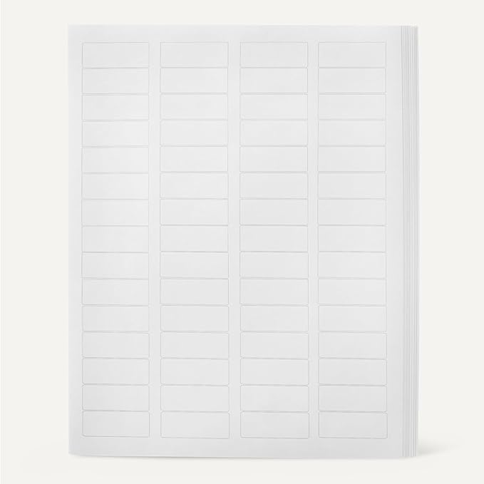 Amazon Basics Printable Address Labels, White, 2/3" x 1-3/4", 3000 Blank Mailing Labels
