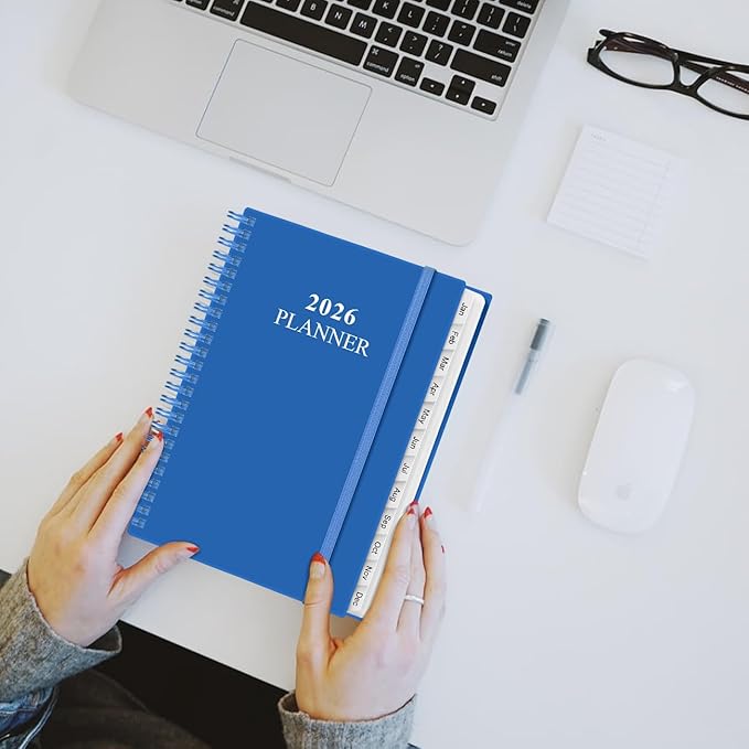 2026 Planner - Weekly & Monthly Planner from January 2026 - December 2026, Planner 2026 with Flexible Cover, Tabs, Inner Pocket, 6.4" x 8.5", Blue
