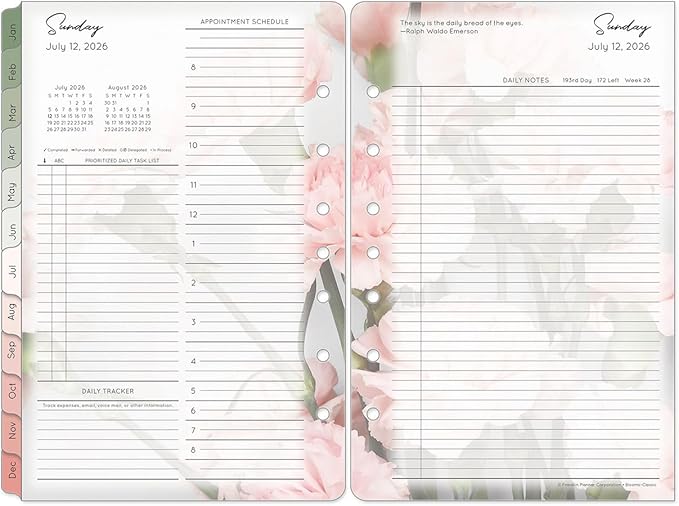 FranklinCovey - Blooms Planner Refill | Two Page Per Day - Ring-Bound (Classic, Apr 2026 - Mar 2027)