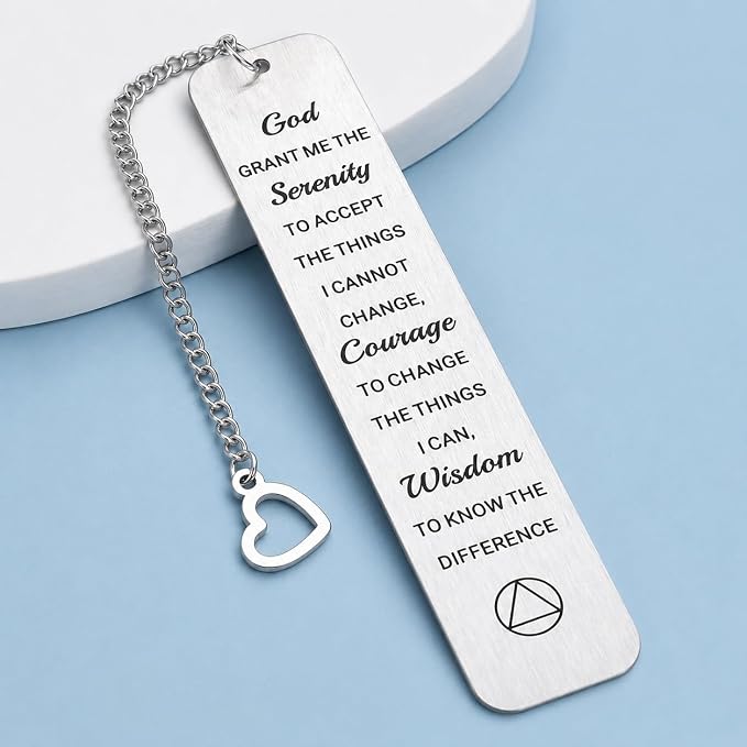 Sobriety Gifts for Women Men Serenity Prayer Gifts Sobriety Recovery AA Gifts Christian Bookmarks Gift for Women Men Religious Bible Verse Book Markers Serenity Prayer Bookmark Present for Girls Boys