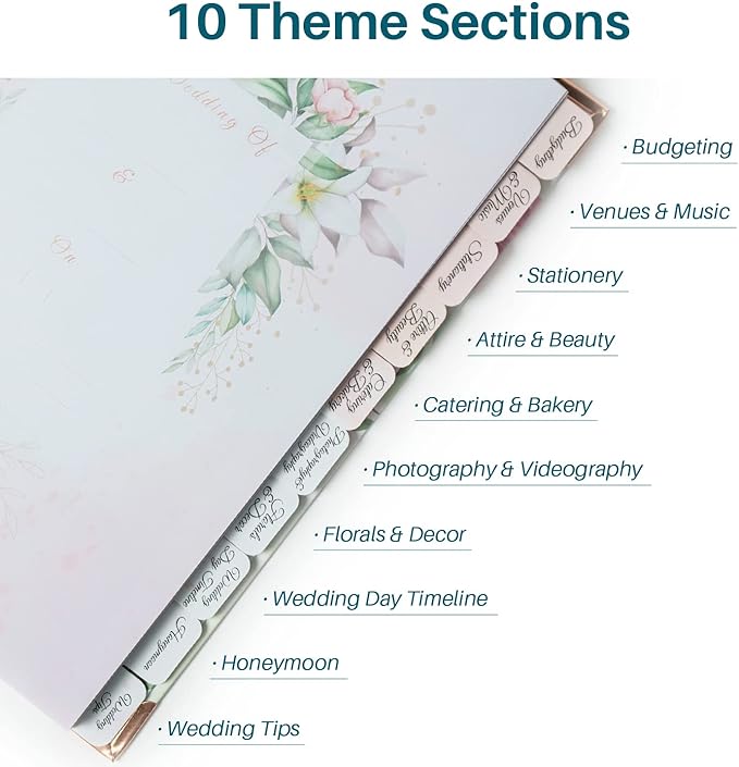 Wedding Planner - Wedding Planner Book and Organizer for the Bride, Wedding Planner Book Unique Engagement Gift for Newly Engaged Couples - Hardcover Bridal Planning Wedding Notebook 11" x 9"