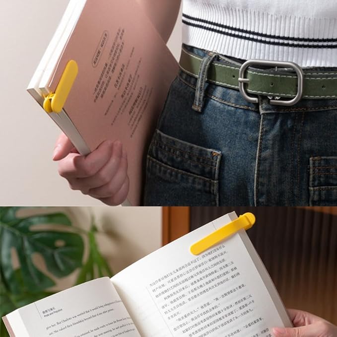 3ps Silicone Automatic Bookmark - Cute Unique Book Markers, Smart Bookmarks Clip for Women, Men, Kids, Book Lovers - Stay in Place and Follow as You Read
