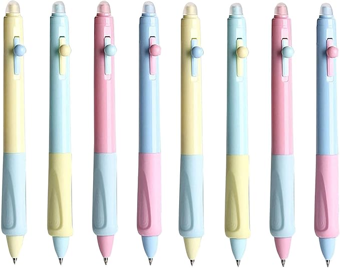 YYaaloa 8pcs Cute Retractable Erasable Gel Pens Fine Point 0.5mm Blue Black Inks Make Mistakes Disappear for Writing Planner and Crossword Puzzles (Multicolor)