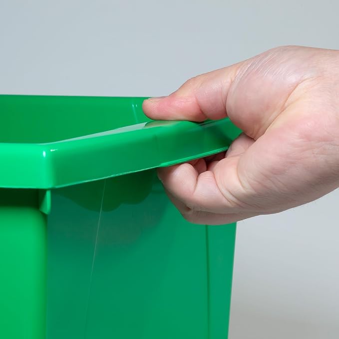 Storex 4 Gallon Storage Bin with Lid – Plastic Classroom Organizer for Books and Supplies, Green, 1-Pack (61408F06C)