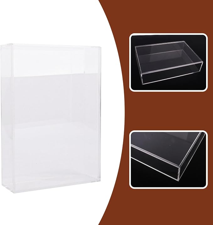 Klmnop Clear Acrylic Display Case for Bible, 4mm Thick Wall Mount Vertical & Horizontal Display Case, Book Organizer Box to Protect Collectible Books, Family Old Bible, DVD, 10.63 x 7.48 x 2.36 inch