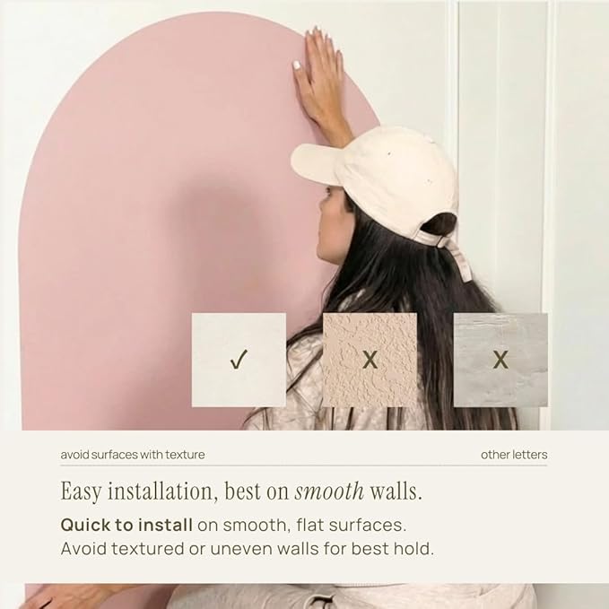 CAALMA Magnetic Wall Decal 40 x 32 - Magnetic Chalkboard for Wall - Strong Adhesive with Aesthetic Magnetic Letter, Chalk and Cloth (Dusty Pink)