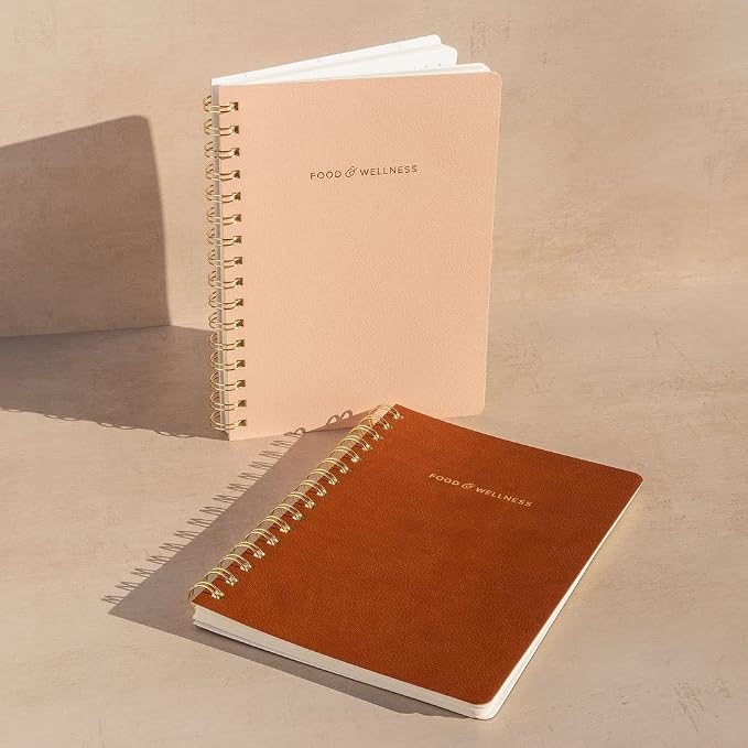 Kunitsa Co. Food and Exercise Journal for Women - Track Meals, Nutrition, and Weight Loss, 90 Days, Pink, 8.5 x 6 Inches
