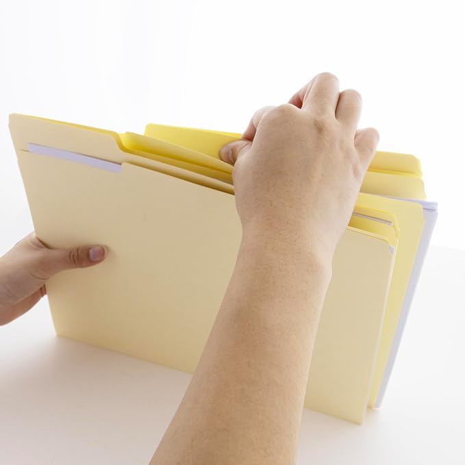 BAZIC Products Letter Size Manila File Folders, 1/3-Cut Tab, 12 Pack, for Office Filing, 4 Pack